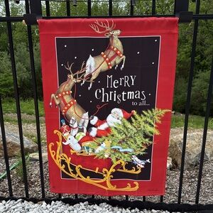 Like New-Large Double Sided 40” x 28”, 100% Polyester Merry Christmas Pole Flag